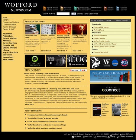 wofford newsroom screenshot 450 Introducing Woffords Redesigned Newsroom